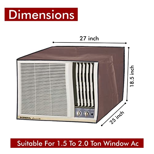 Yellow Weaves 100% Waterproof and Dust proof Window AC Cover for 1.5 to 2.0 Ton Window AC , (Brown Colour) - Image 4