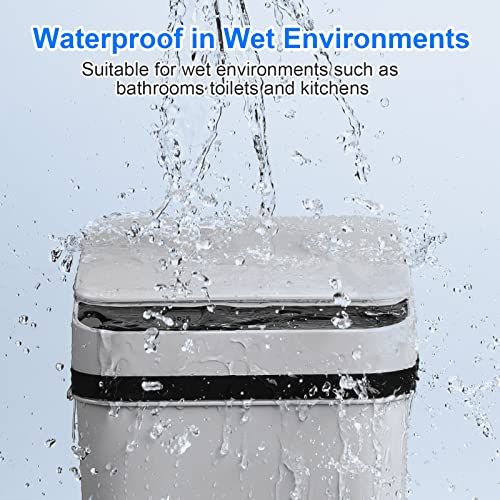 Anborry Smart Touchless Bathroom Trash Can 2.2 Gallon Automatic Motion Sensor Rubbish Can with Lid Electric Narrow Small Garbage Bin for Kitchen, Office, Toilet, Bedroom (Grey) - Image 2