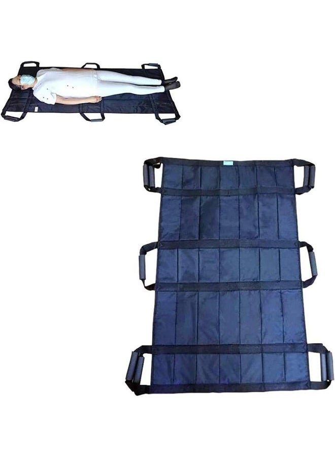 SAFENHAND Foldable Stretcher Soft 6 Handles Oxford Cloth Household Emergency Rescue Back Stretcher Foldable Patient Mover Rescue Roll Stretcher for Hospital Clinic Home Sports Black 108x67cm - Image 1