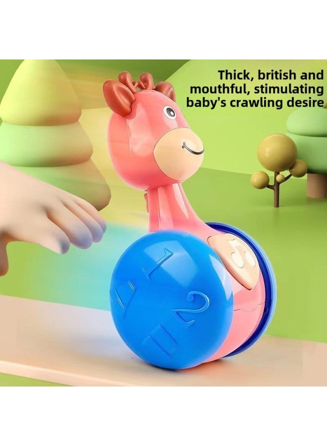 Fawn Tumbler Baby Toy Baby Puzzle Early Education Learning To Climb Guide Artifact 0-1 Year Old Newborn Boys And Girls 3-Color:Fawn Sliding Tumbler  + Manhattan Ball  - Image 5