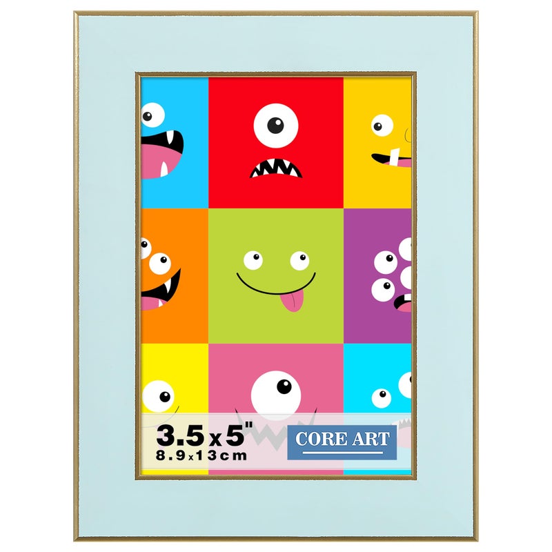 CORE ART 3.5x5 Picture Frame Soft Blue Photo Frame  3.5 by 5 Colorful Frame with HD Plexiglass  Wall or Tabletop Display - Image 1