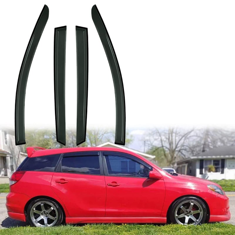 BOOGADEE Original 4pcs Window Shade Outside Mount TapeOn Rain Guards Set Nice Side Window Visors Compatible with 20032008 Pontiac VibeToyota Matrix 94455