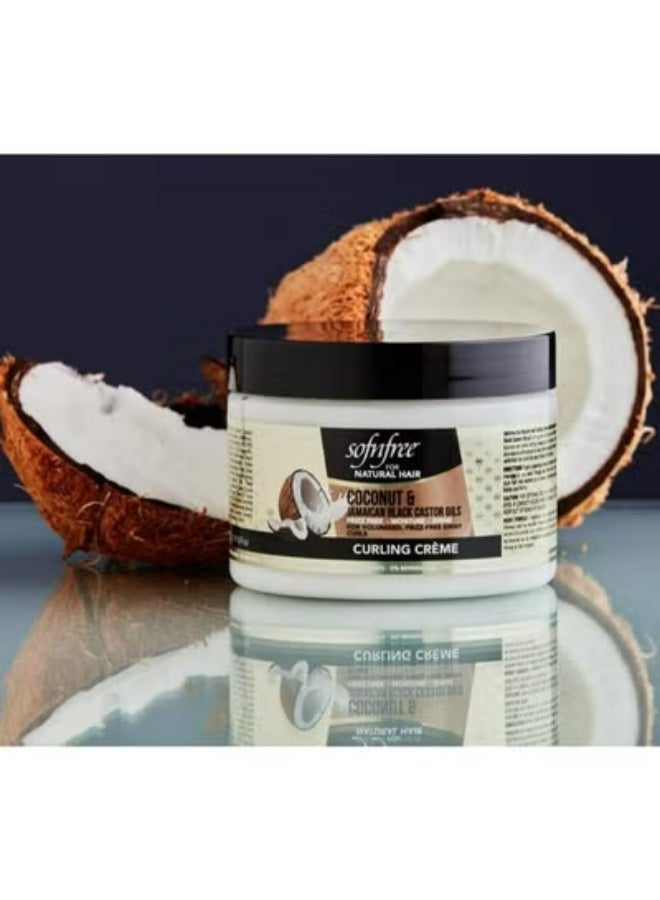 سوفن فري كريم تجعيد الشعر بجوز الهند وزيت الخروع الأسود الجامايكي للشعر الطبيعي 325 مل