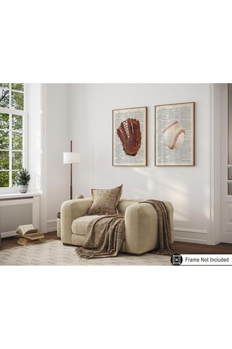 Poster Master 2-Piece Baseball Print - Sports Poster - Game Ball & Gloves Art - Physical Education Wall Design - Dictionary Art - Great Gym or Office Wall Decor - 8x10 UNFRAMED Wall Art - Image 5