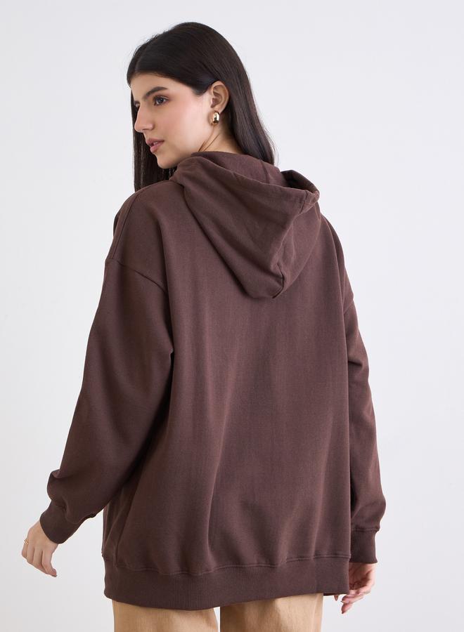 Styli Zip-Up Oversized Longline Hoodie - Image 5