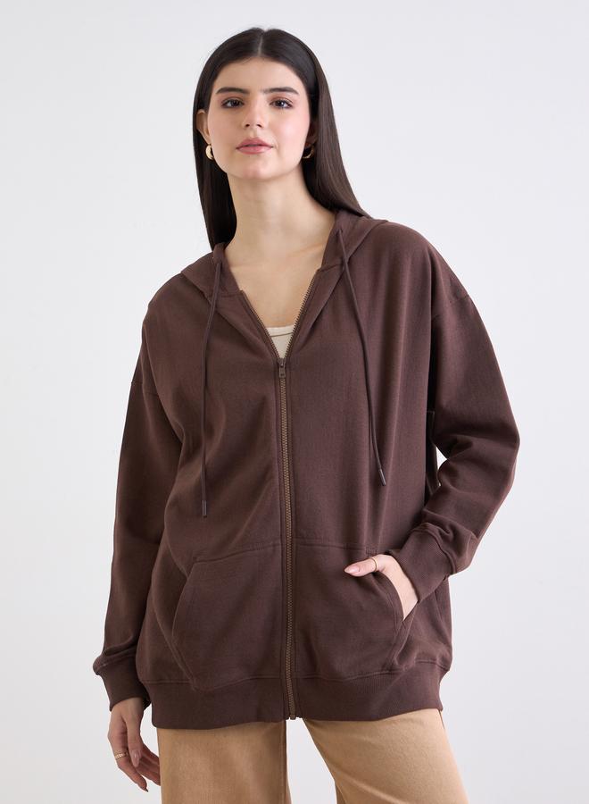 Styli Zip-Up Oversized Longline Hoodie - Image 3