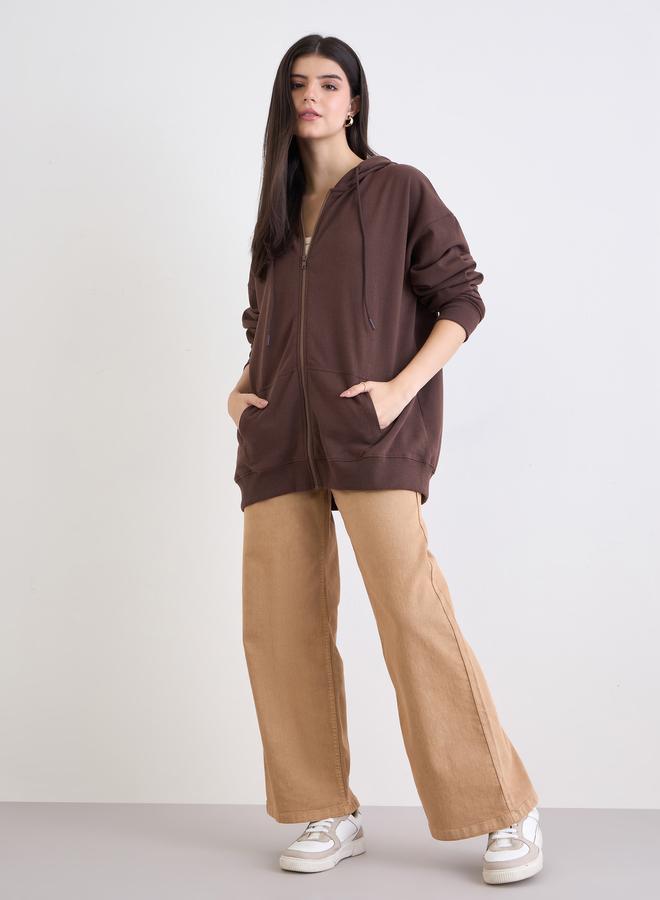 Styli Zip-Up Oversized Longline Hoodie - Image 2