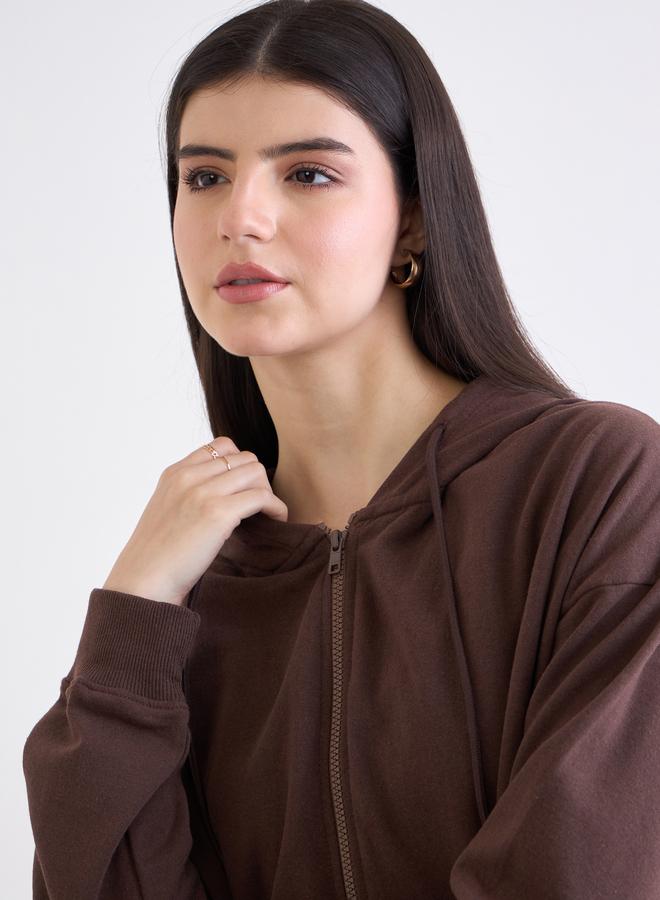 Styli Zip-Up Oversized Longline Hoodie - Image 4