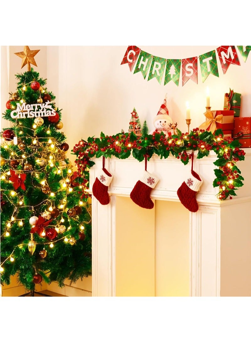 توبيتش زينة عيد الميلاد، إكليل عيد الميلاد الاصطناعي، إكليل عيد الميلاد من أكواز الصنوبر مزين بزينة متنوعة، شجرة التنوب لتزيين الأبواب (خضراء) - Image 3