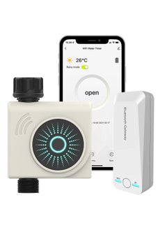 Bluetooth WIFI Water Timer, Smart Sprinkler Timer for Garden, Hose Watering Timer with WIFI Hub, Wireless Remote APP Control Irrigation System, Water Flow Meter for Garden Lawn Watering