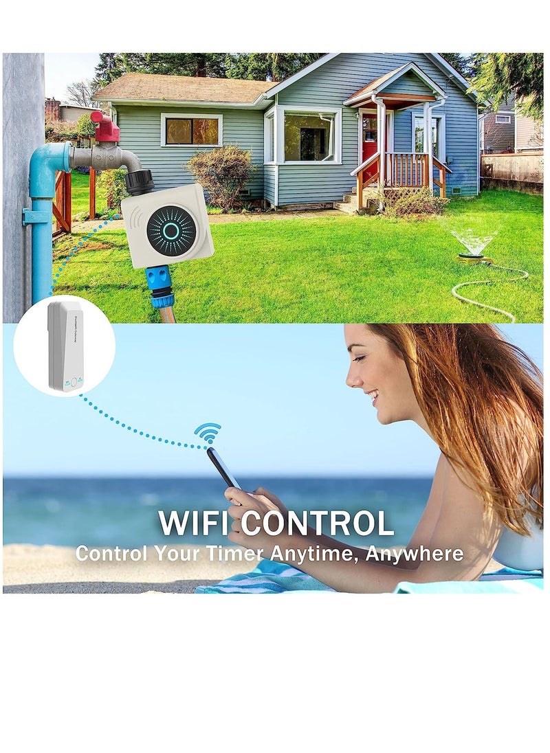 Generic - Bluetooth WIFI Water Timer, Smart Sprinkler Timer for Garden, Hose Watering Timer with WIFI Hub, Wireless Remote APP Control Irrigation System, Water Flow Meter for Garden Lawn Watering - Image 1