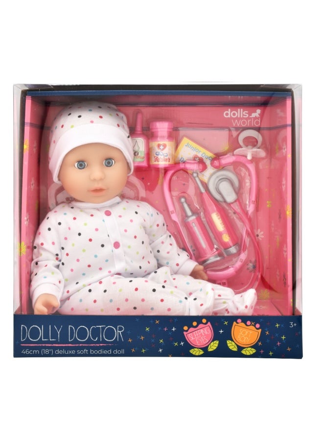dolls world Dolly Doctor 18 inch Soft Medical Roleplay Doll Sleeping Eyes Dummy from Peterkin gift for kids of Age above 3 years  - Image 1