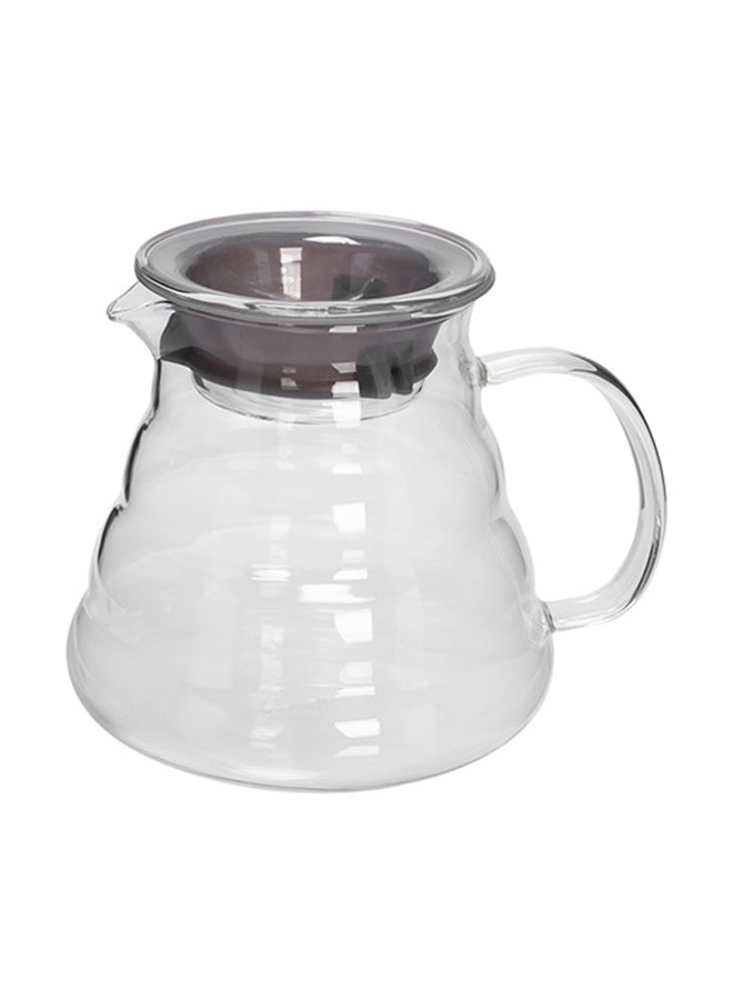 Borosilicate Glass Coffee Pot 600ML Clear Pour Over Brewer for Daily Use and Outdoor Brewing