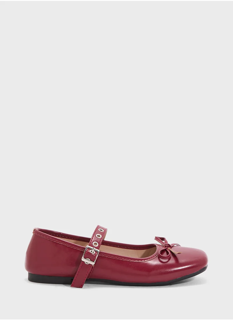 جينجر Square Toe Ballerina Flat