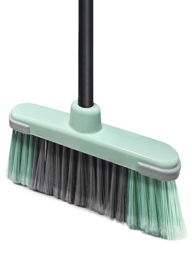 Zthluyc Indoor Broom Soft Bristle Brooms - Brooms for Sweeping Indoor Pet Hair, House Broom for Cleaning Hardwood, Tile, and Decking Surfaces Across.（Green） - Image 1