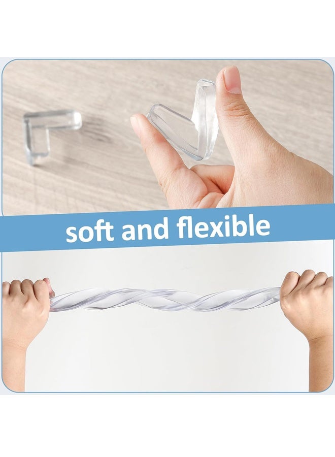 Transparent Edge Protector Baby Proofing Corner Protectors Silicone Desk Edge Cushion Child Safety Edge Covers Bumper for Table, Cabinets, Crib，6.6ft (2M) with 8 Corners - Image 4