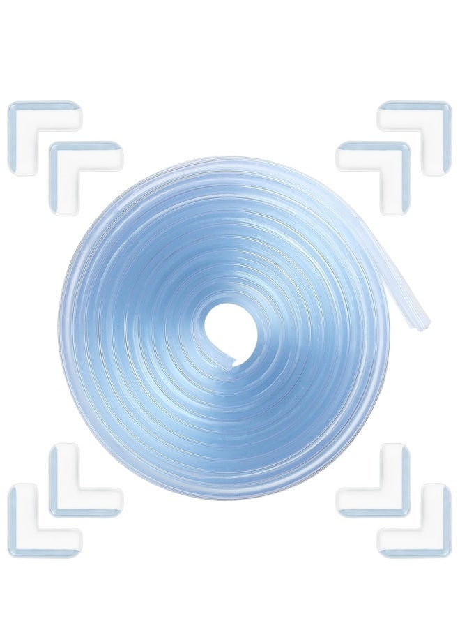 Transparent Edge Protector Baby Proofing Corner Protectors Silicone Desk Edge Cushion Child Safety Edge Covers Bumper for Table, Cabinets, Crib，6.6ft (2M) with 8 Corners - Image 1