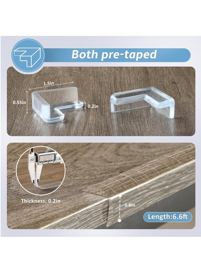Transparent Edge Protector Baby Proofing Corner Protectors Silicone Desk Edge Cushion Child Safety Edge Covers Bumper for Table, Cabinets, Crib，6.6ft (2M) with 8 Corners - Image 2