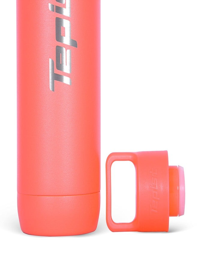 Tepist TwentyO 20oz Stainless Steel Bottle Compatible with Sodastream Machines | Powder Coated Coral | Vacuum Sealed | Double Walled | Leak-Proof | Easy to Carry | Reusable Bottle - Image 3