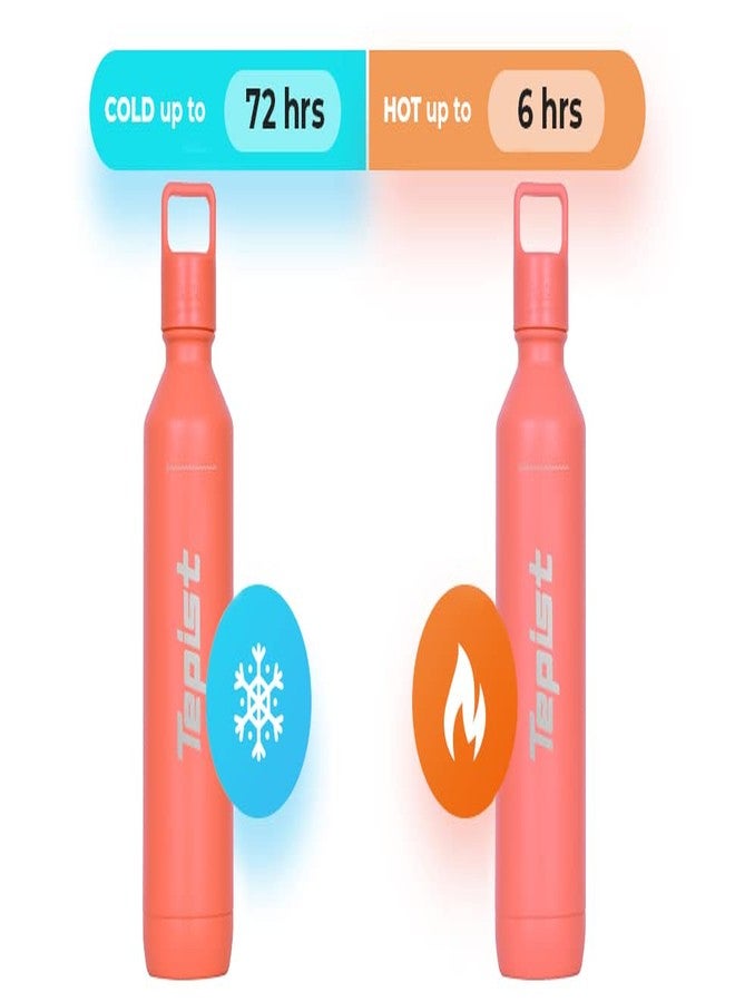 Tepist TwentyO 20oz Stainless Steel Bottle Compatible with Sodastream Machines | Powder Coated Coral | Vacuum Sealed | Double Walled | Leak-Proof | Easy to Carry | Reusable Bottle - Image 4