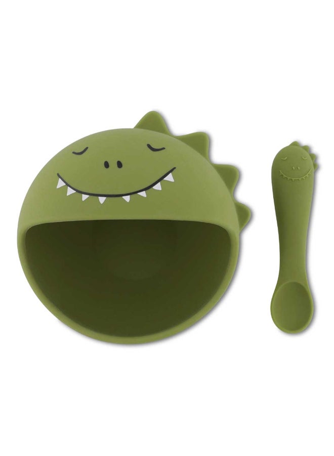 Trixie First Baby Silicone Meal Set - Mr. Dino - Image 1