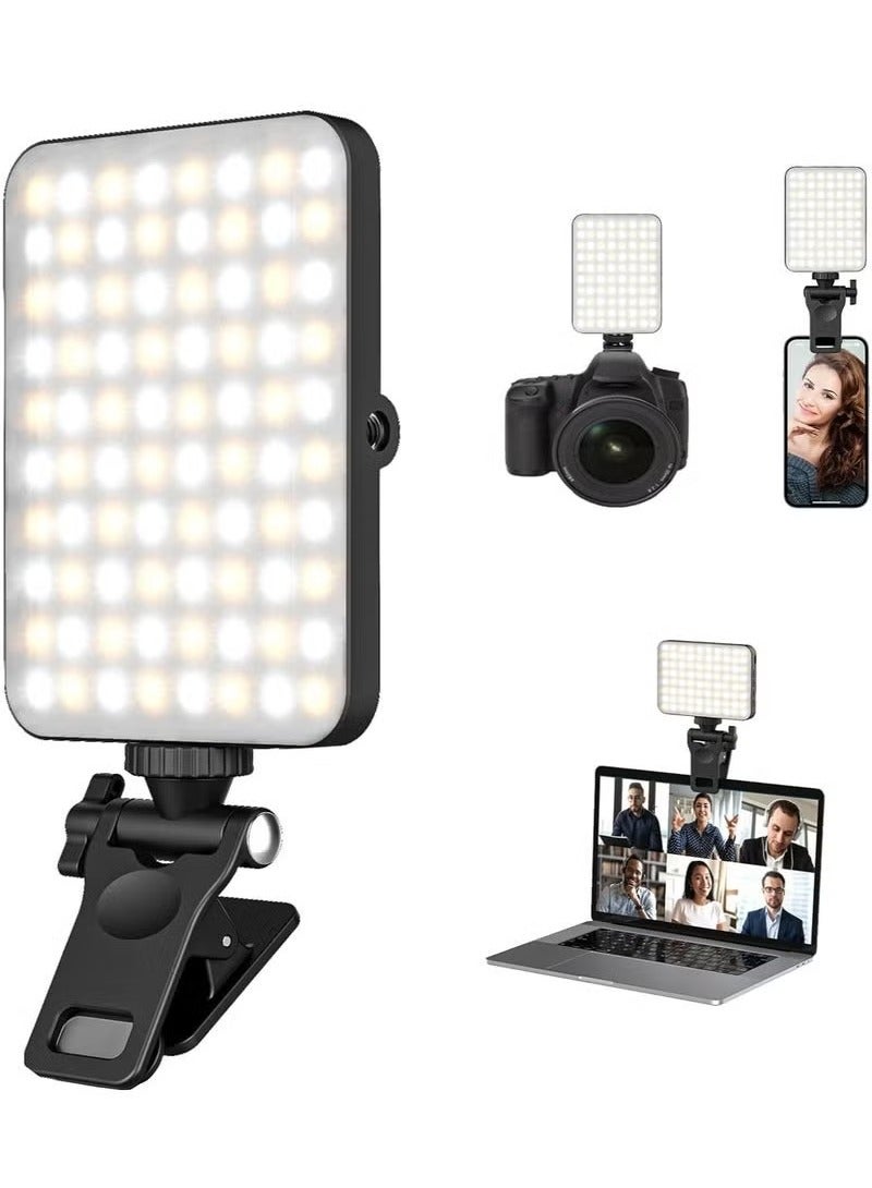 JAJEEK LED Selfie Light with 60 LEDs – 2200mAh Rechargeable Clip-On Light, Adjustable RGB 2500K-6500K, 3 Lighting Modes – Perfect for TikTok, Photography, Vlogging & Live Streaming - Image 1