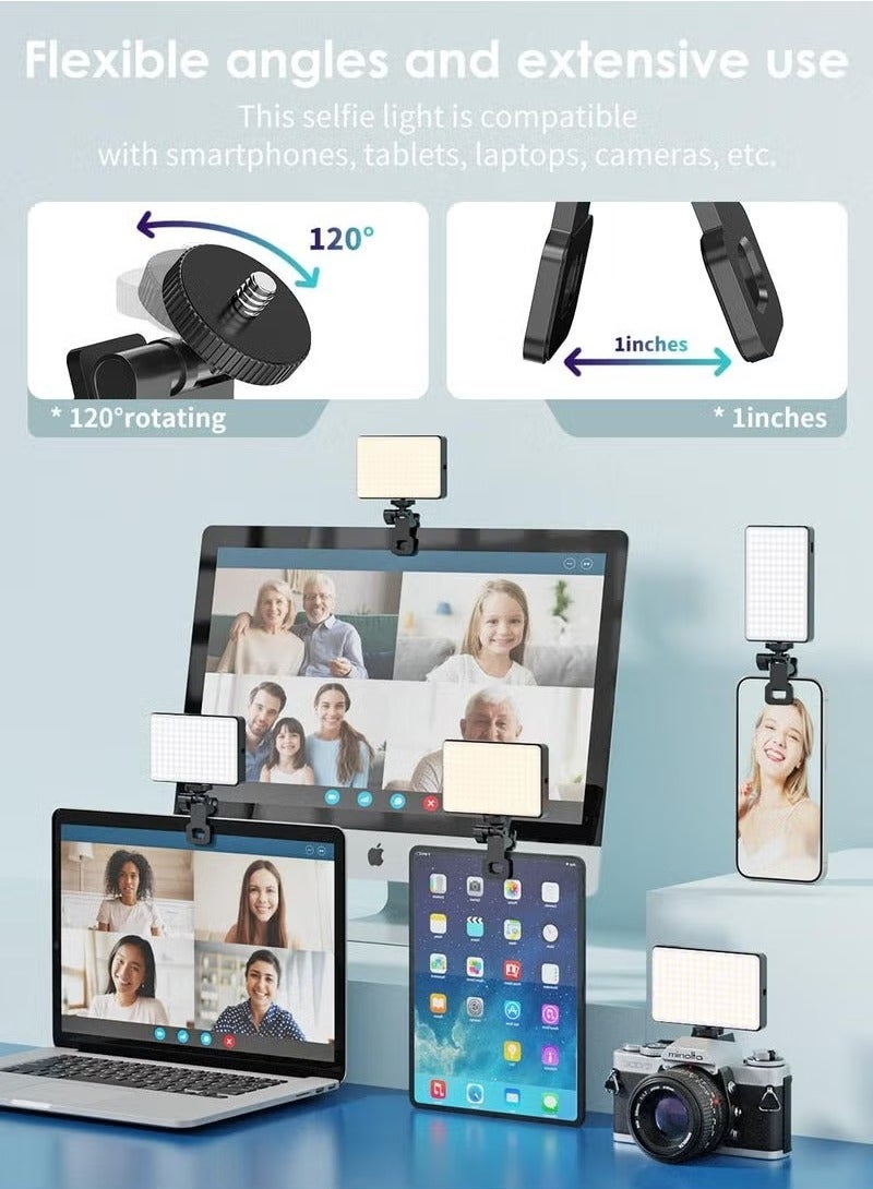 JAJEEK LED Selfie Light with 60 LEDs – 2200mAh Rechargeable Clip-On Light, Adjustable RGB 2500K-6500K, 3 Lighting Modes – Perfect for TikTok, Photography, Vlogging & Live Streaming - Image 4