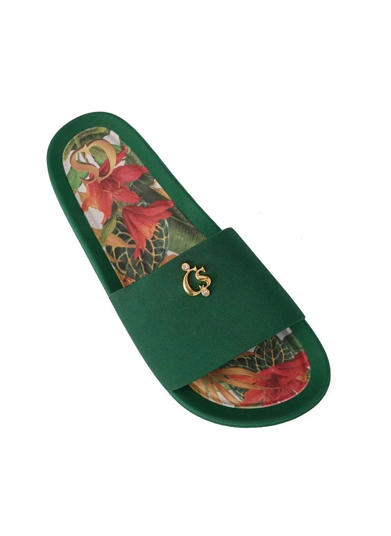 Carmen Steffens  Flip-Flops Slide Cs Forest Green for Women | Best Price UAE