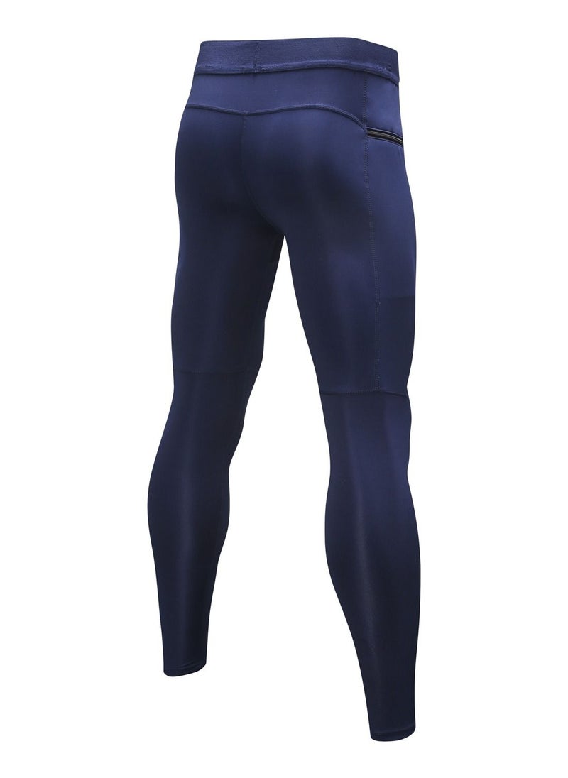 Loquat Men Quick Dry Breathable Elastic Running Trousers Dark Blue  - Image 2