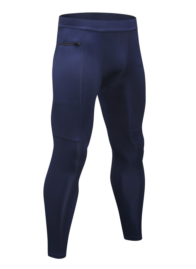 Loquat Men Quick Dry Breathable Elastic Running Trousers Dark Blue  - Image 1