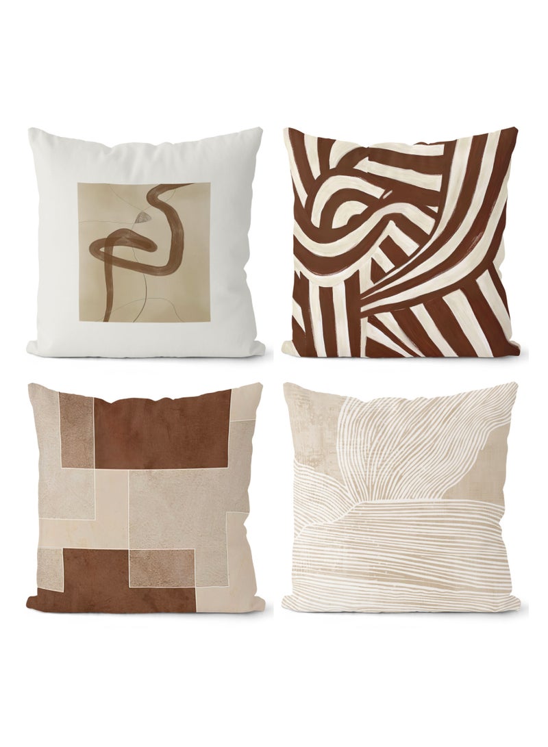 FASHION HOME Set of 4 Cushion Covers Decorative Throw Pillow cases for Living Room Garden Outdoor Décor  - Image 1