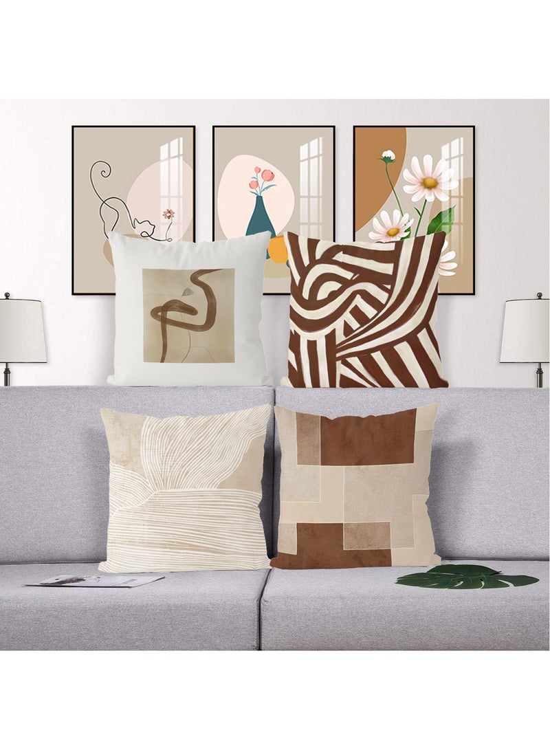 FASHION HOME Set of 4 Cushion Covers Decorative Throw Pillow cases for Living Room Garden Outdoor Décor  - Image 4
