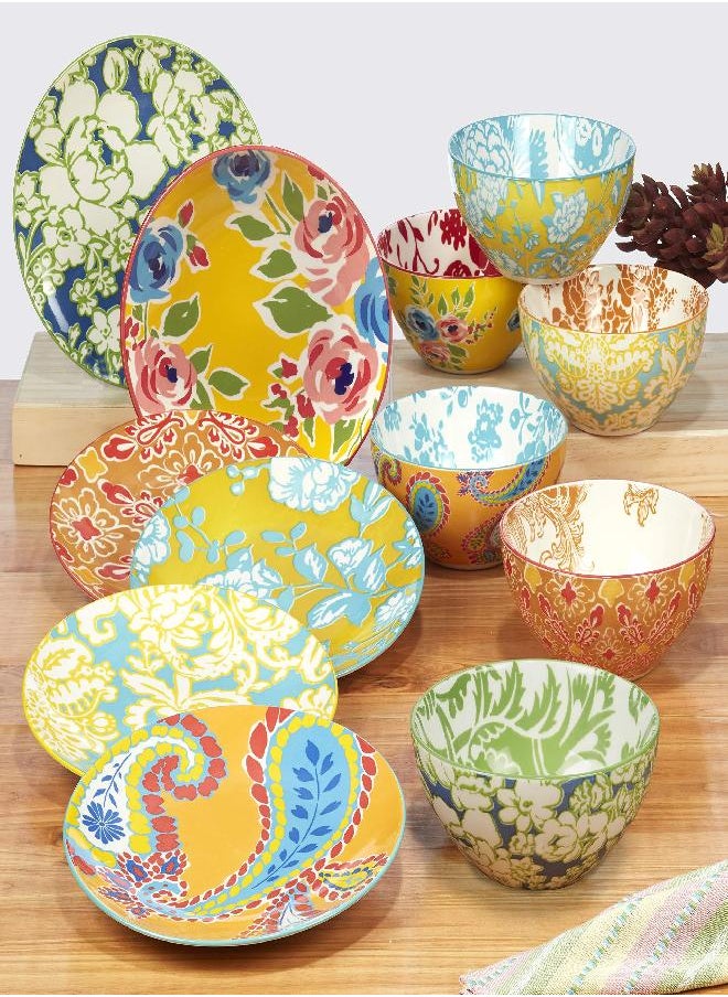 Certified International - Certified International Damask Floral 14 oz. Mugs, Set of 6 Assorted Designs, - Image 1