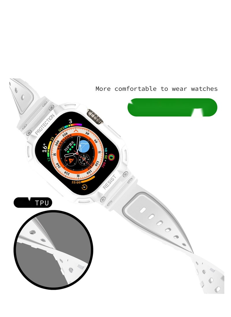 GULFLINK - Band + Case Sports Wrist For Apple Watch 8 Ultra 49mm White - Image 1