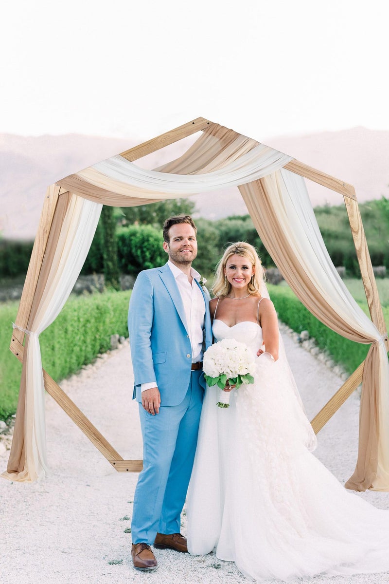 Lvydec 3 Panels Wedding Arch Draping Fabric, 30" x 20ft Mixed Color Chiffon Fabric Drapery Sheer Backdrop Curtain for Wedding Ceremony Party Decoration (Elegant Neutral) - Image 2
