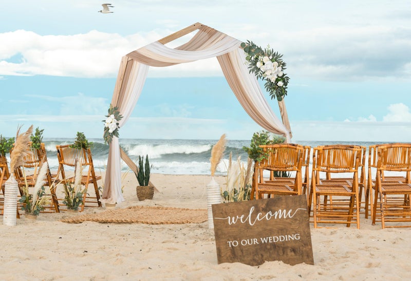 Lvydec 3 Panels Wedding Arch Draping Fabric, 30" x 20ft Mixed Color Chiffon Fabric Drapery Sheer Backdrop Curtain for Wedding Ceremony Party Decoration (Elegant Neutral) - Image 3
