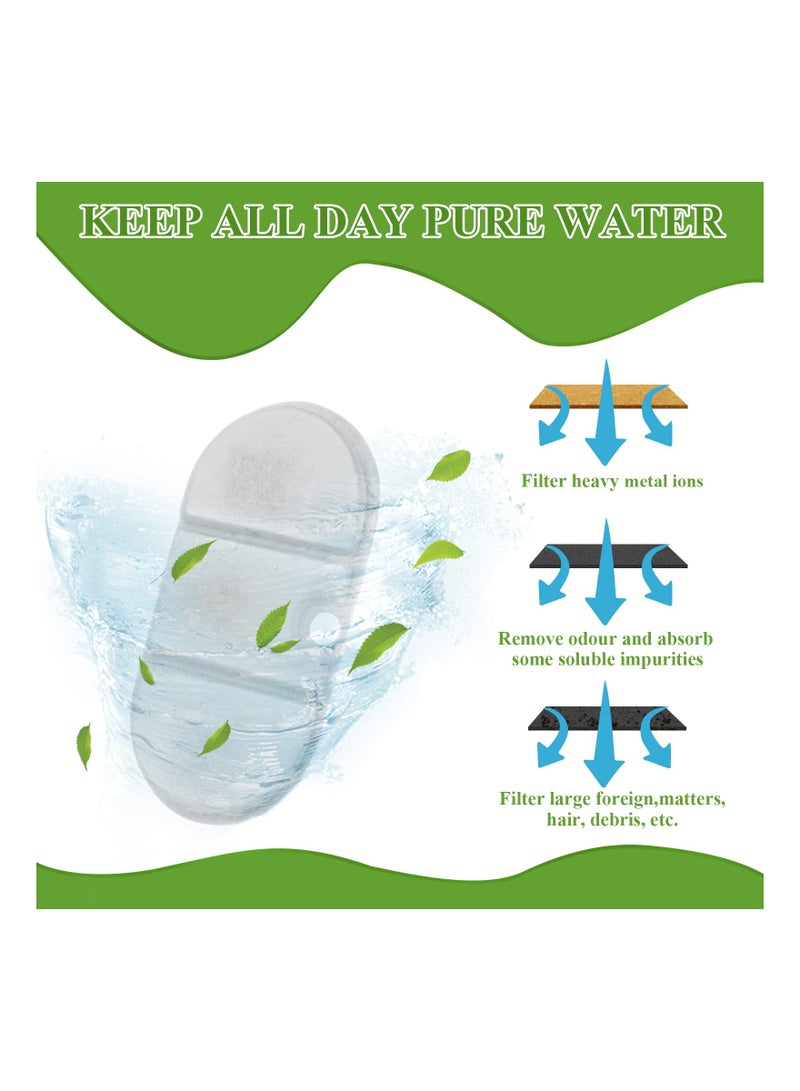 SOLARAE Cat Water Fountain Filters Pet Water Fountain Replacement Filter with 12 Sponges for 71oz 2.1L PLWF002 Capsule Cat Water Fountain Pet Fountain Filter Set Triple Filtration System 12PCS - Image 4