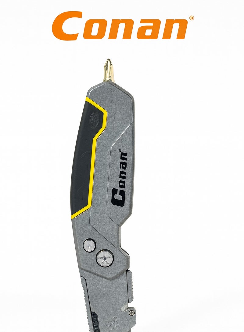 Conan Folding Knife CO11C1K07 – Heavy Duty Utility Cutter with 3 Blades & Durable Handle - Image 4