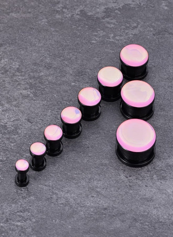 COOEAR 2 Pairs Stainless Steel Black Ear Gauges Retro-reflective Sheeting Tunnels and Plugs., 2g(6mm), Metal, sandstone - Image 4