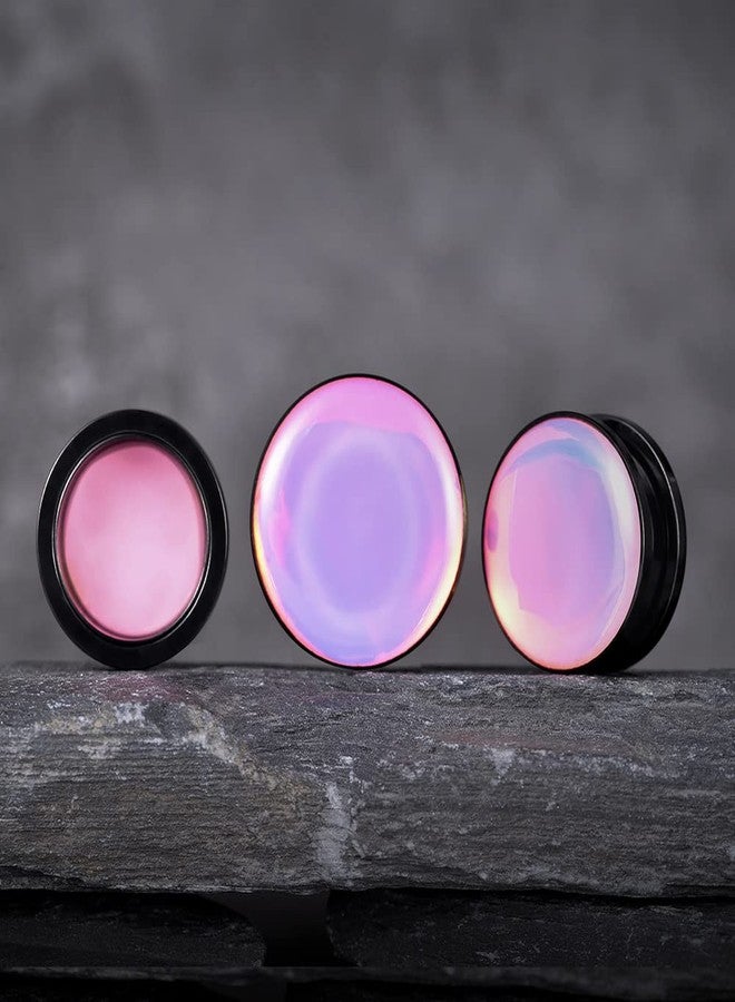COOEAR 2 Pairs Stainless Steel Black Ear Gauges Retro-reflective Sheeting Tunnels and Plugs., 2g(6mm), Metal, sandstone - Image 3