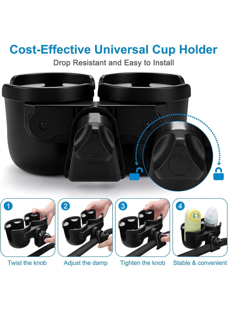 2-in-1 Cup & Phone Holder - Universal for Uppababy, Nuna, Doona Strollers, Bike, Wheelchair, Walker, Scooter - Image 4