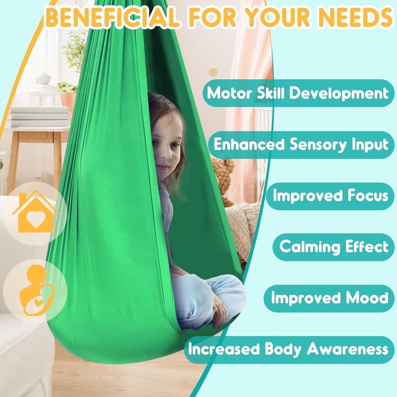 Chihee Sensory Swing Therapy Hammock Indoor Outdoor for Kids, Hardware Included, Soft Breathable Nylon Cuddle Joy Hammock for Child Adult With Autism, ADHD, Aspergers, Sensory Integration - Image 5