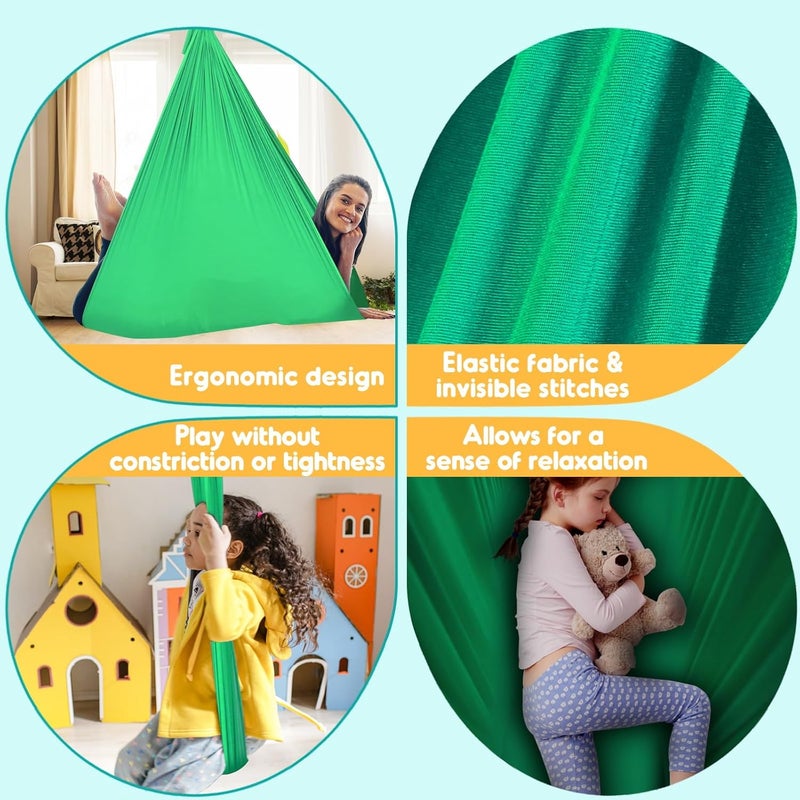 Chihee Sensory Swing Therapy Hammock Indoor Outdoor for Kids, Hardware Included, Soft Breathable Nylon Cuddle Joy Hammock for Child Adult With Autism, ADHD, Aspergers, Sensory Integration - Image 4