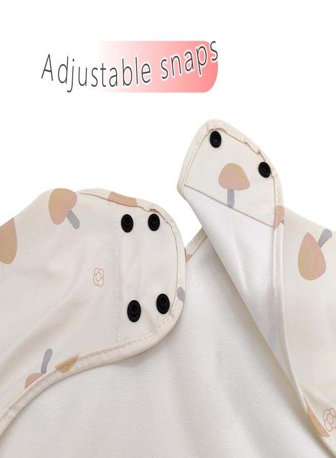 GZMM Waterproof Baby Bibs,Infant Toddler Long Sleeve Feeding Bib With Food Catcher,Easy Clean & Washable(mushroom) - Image 3