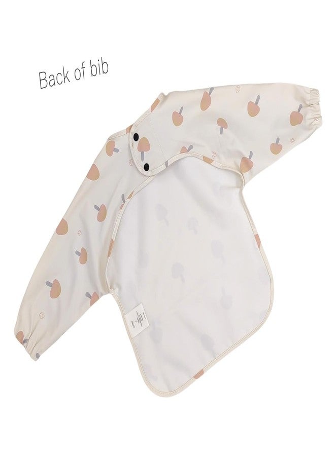 GZMM Waterproof Baby Bibs,Infant Toddler Long Sleeve Feeding Bib With Food Catcher,Easy Clean & Washable(mushroom) - Image 2