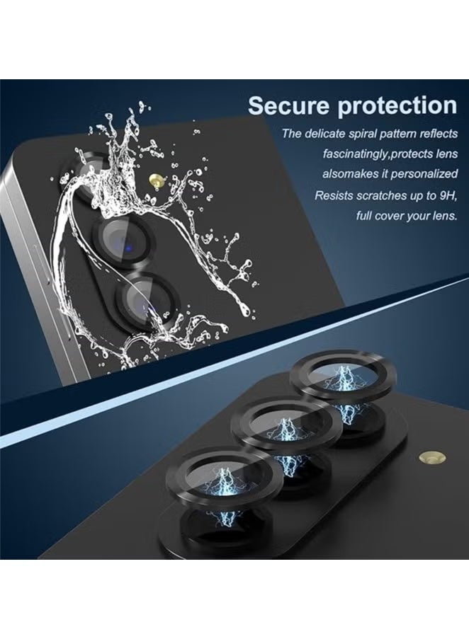 Samsung Galaxy Z Fold 6 Camera Lens Protector, Compatible with Samsung Galaxy Z Fold 6 camera lens protector, Metallic texture style tempered glass camera lens cover Galaxy Z Fold 6 5G[Metal CD cable]- Black - Image 3