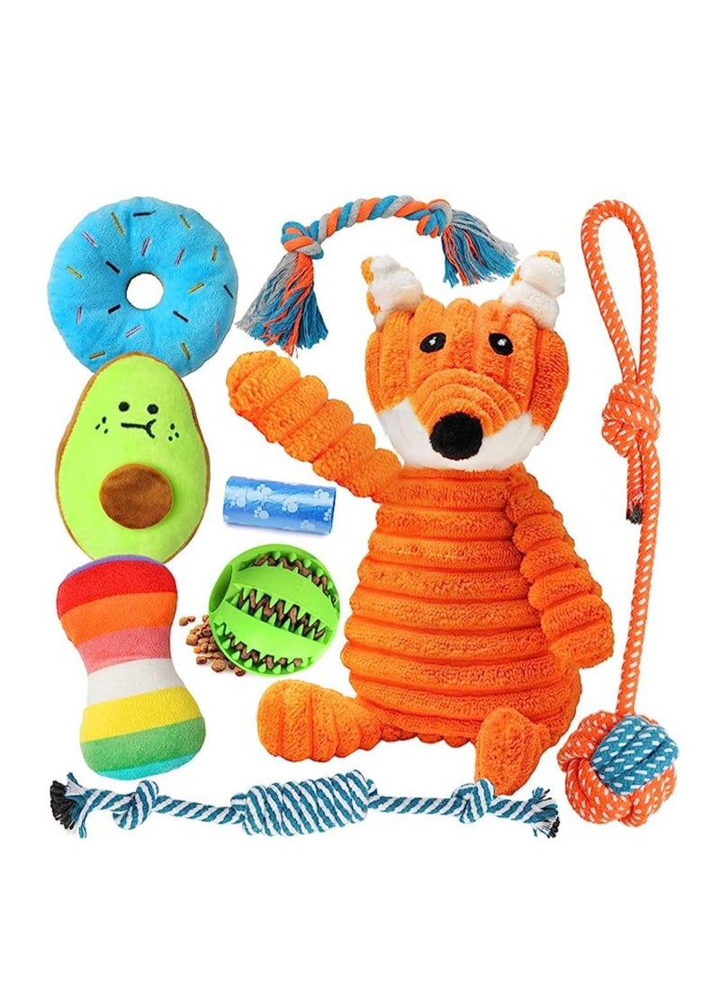 Bukela 9 Pack Luxury Puppy Toys for Teething Small Dogs, Puppy Chew Toys with Cute Squeaky Dog Toys, Ball and More Rope Dog Chew Toys - Image 1