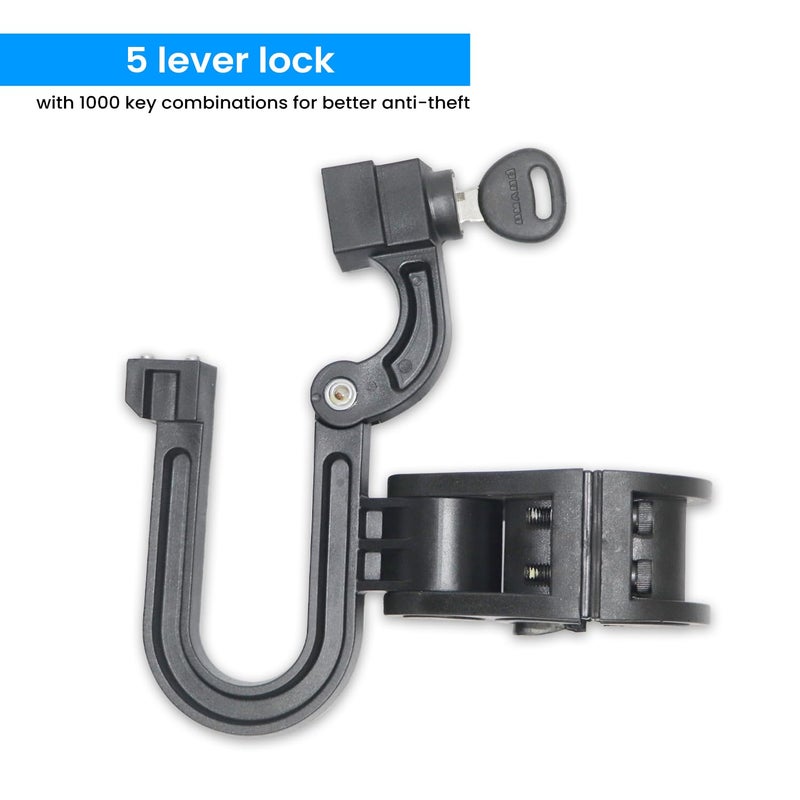 TVS Helmet Lock for Bike, Bike Riding Accessories, Anti-Theft Helmet Safety Lock, Motorcycle Accessories - Black - Image 3
