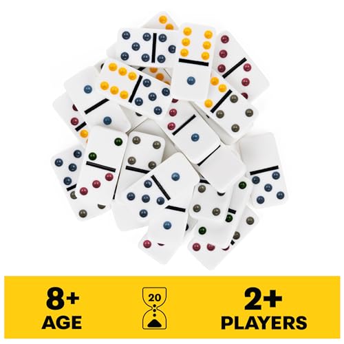 Cardinal Spin Master Games Mexican Train Dominoes Set in Aluminum Carry Case Includes Colorful Trains for FunFilled Family Game Night for Kids Family 28 Players for Ages 8 Up - Image 5