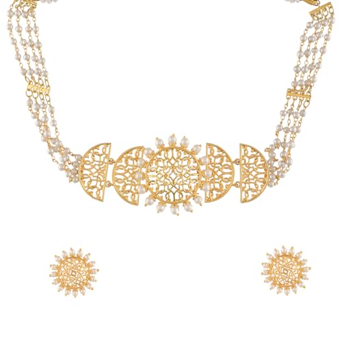 VOYLLA Nazakat Zara Choker Set For Women, Party, Wedding, Lightweight, Gift For Her - Image 1